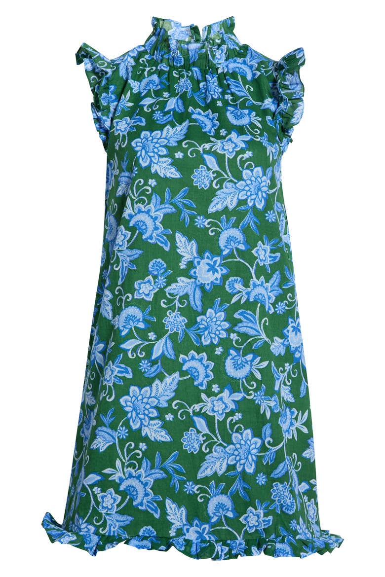 Damson Ruffle Cotton Shift Dress, Main, color, KELLY BLUE