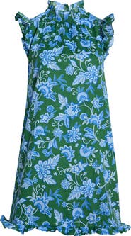 SUGARLIPS Damson Ruffle Cotton Shift Dress