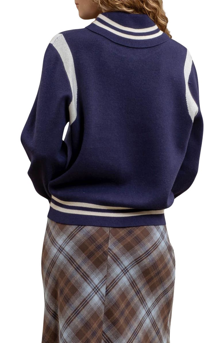 Blu Pepper Varsity Jacket, Alternate, color,