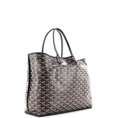 Pre-owned Goyard  Goyard Anjou Reversible Tote Coated Canvas Pm In Black