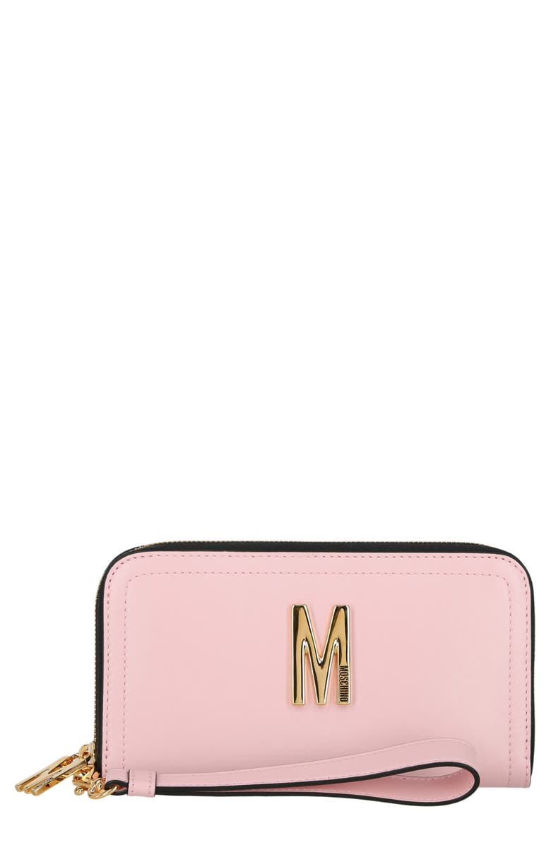 Moschino Logo Continental Wallet, Main, color, 