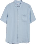 Sunspel Short Sleeve Linen Button-Up Shirt