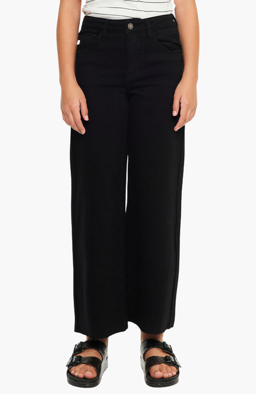 Kancan Berlin High Rise Crop Wide Leg Jeans In Black