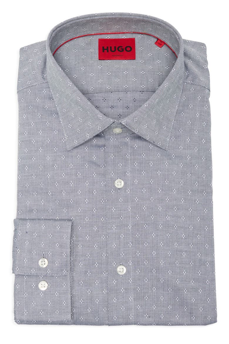 Valerio Modern Fit Cotton Dress Shirt, Alternate, color, DARK BLUE