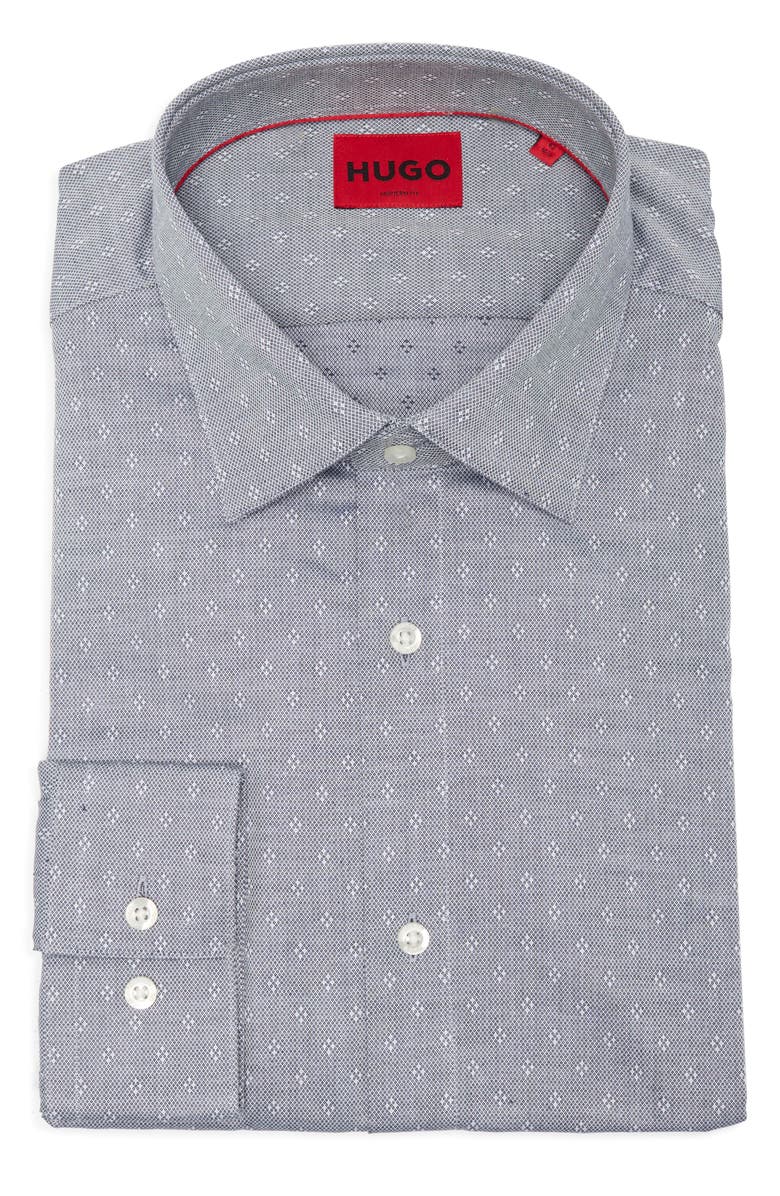 HUGO Valerio Modern Fit Cotton Dress Shirt, Alternate, color, Dark Blue