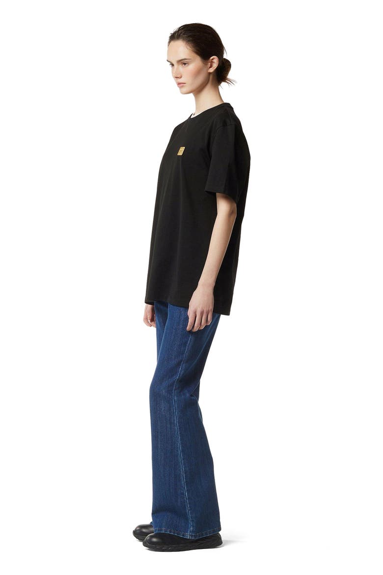 Logo Plate T-Shirt in Organic Cotton, Alternate, color, Black