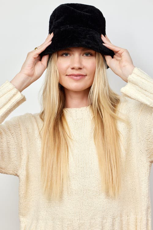 Hat Attack Faux Fur Bucket Hat In Black