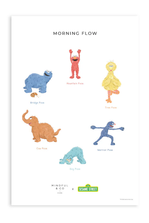 Double-Sided Sesame Street Yoga Poses Print