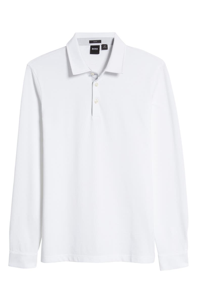 BOSS Paver Cotton Long Sleeve Polo Shirt, Alternate, color,