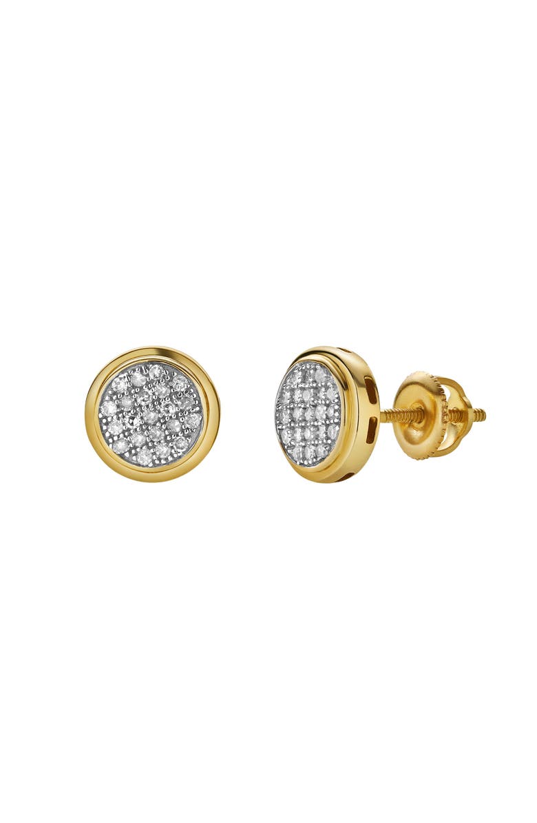 LuvMyJewelry Isolde 10K Yellow Gold Cluster Diamond Unisex Earrings - 0.15 Cts, Main, color, 10K Yellow Gold