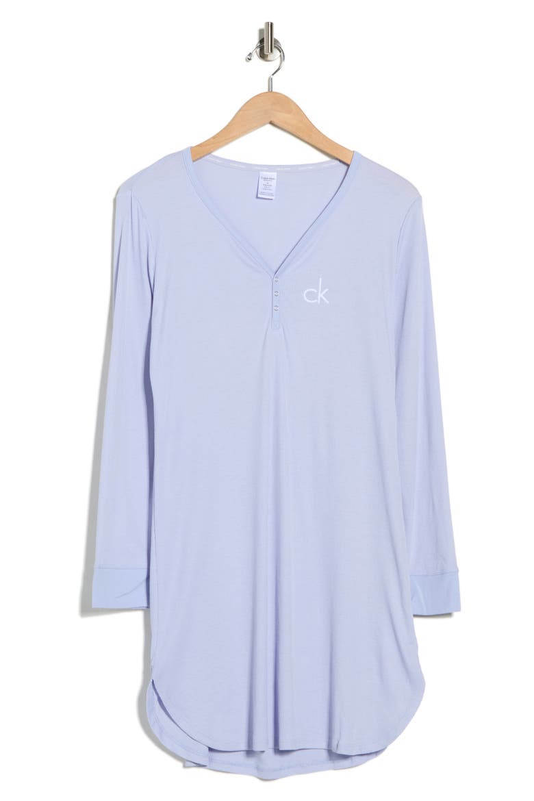 Henley Sleep Dress, Alternate, color, CASUAL BLUE
