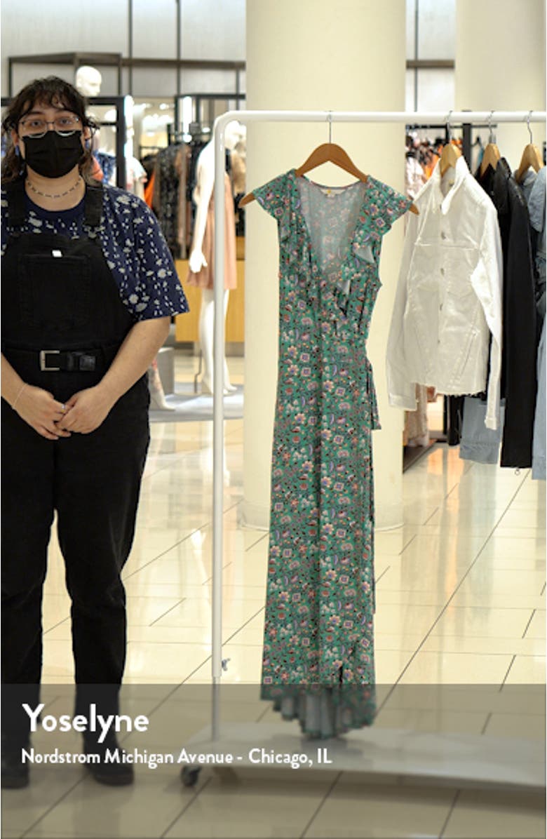 Floral Print Jersey Wrap Maxi Dress, sales video thumbnail