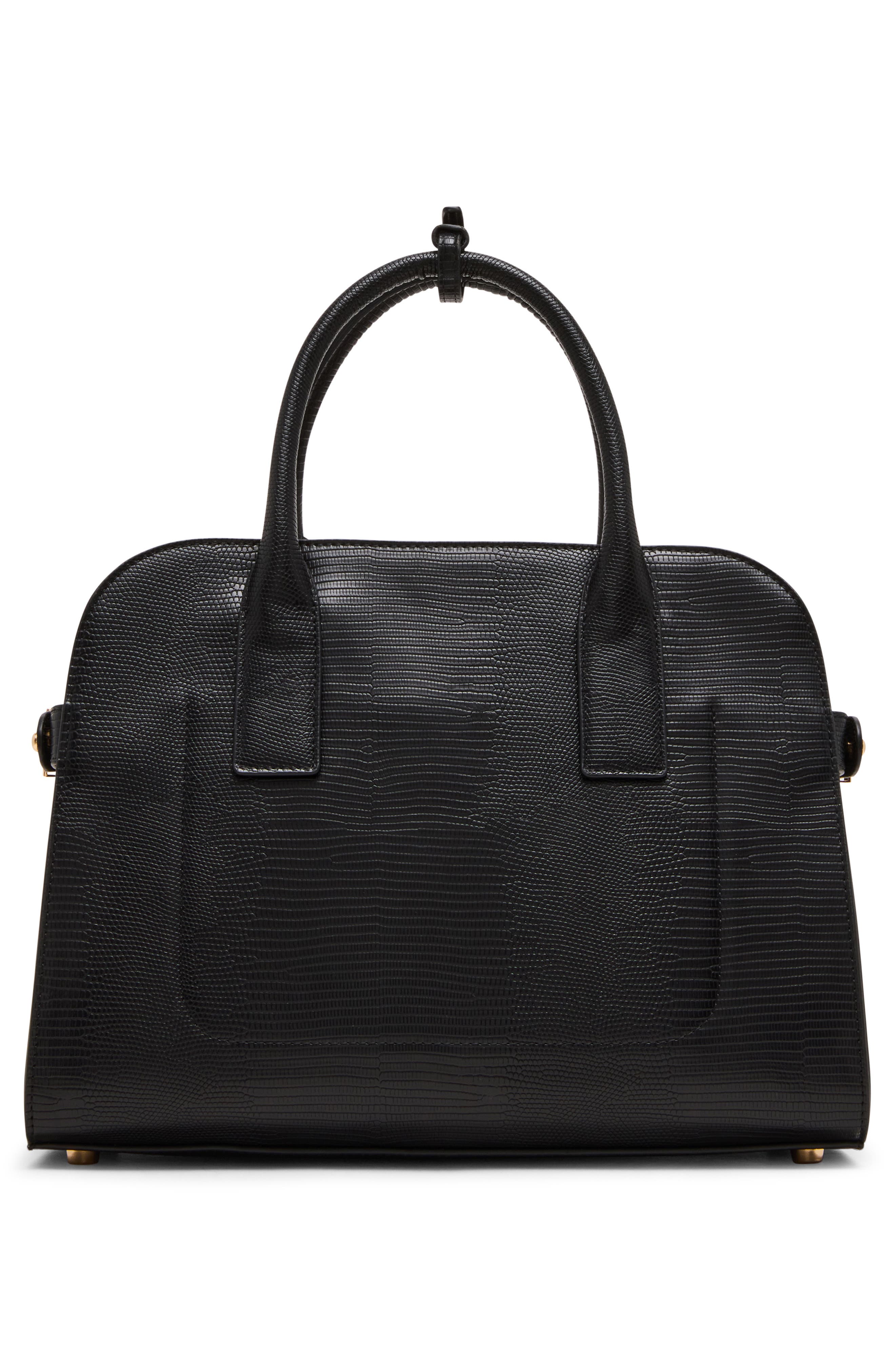 Anne Klein Curved Satchel, Alternate, color, Black