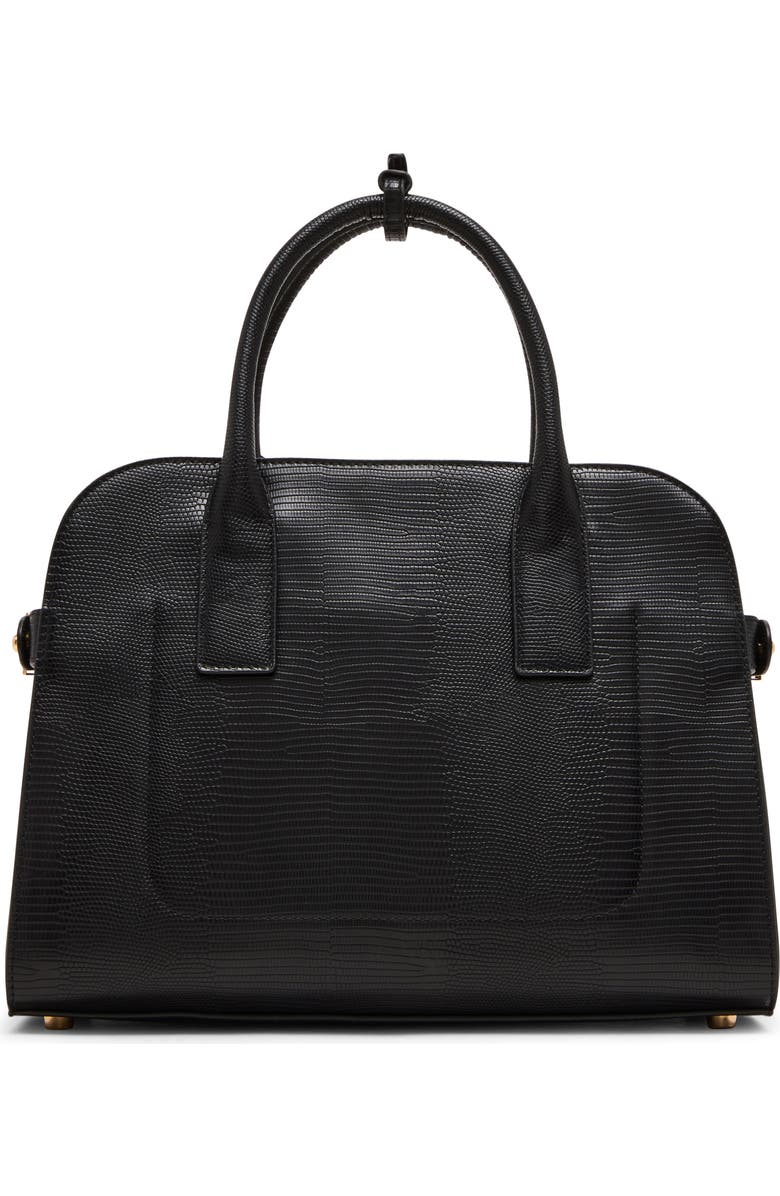 Anne Klein Curved Satchel, Alternate, color, Black