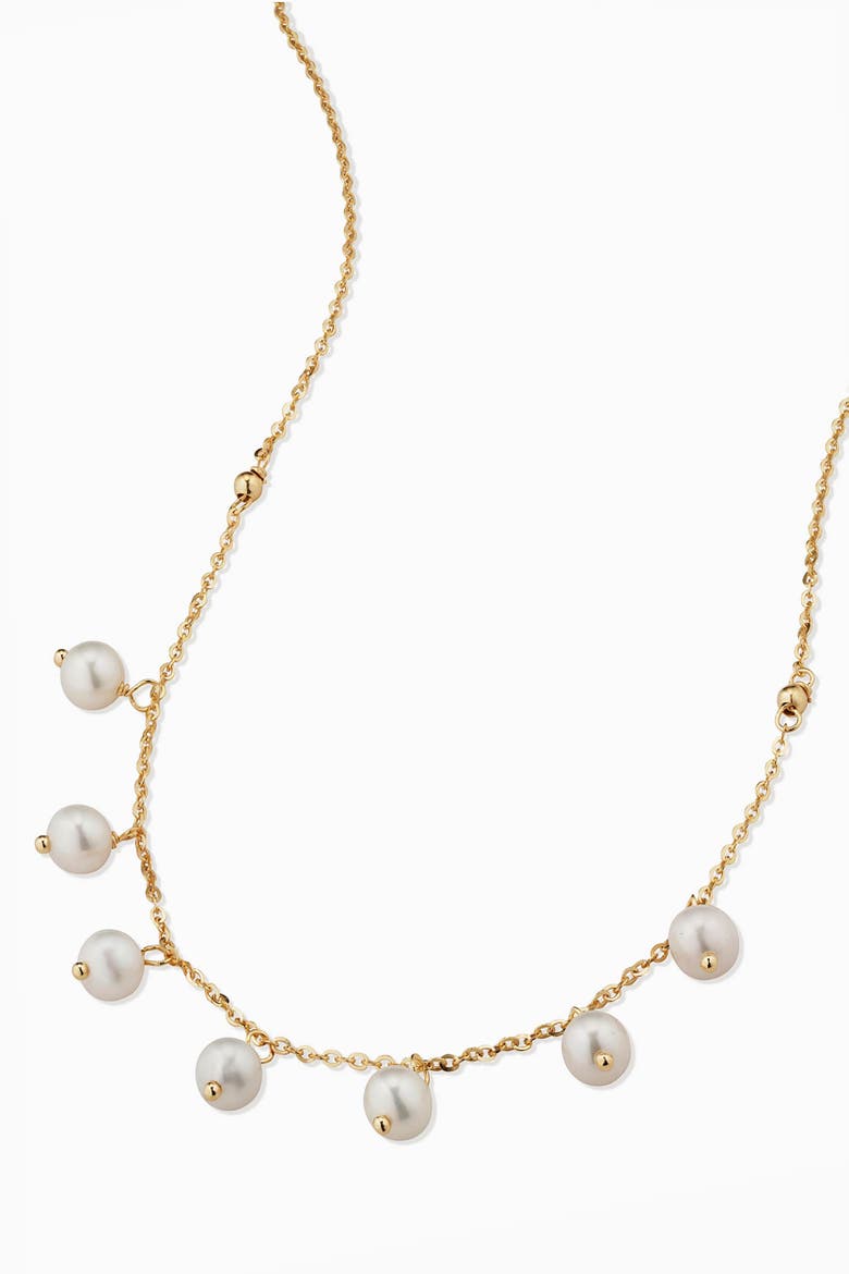 14K Yellow Gold Pearl Girl Station Necklace, Alternate, color, Yellow Gold