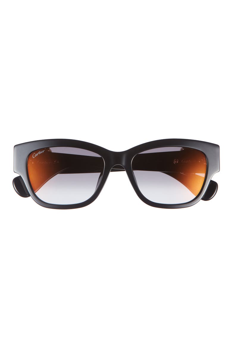 55mm Square Sunglasses, Main, color, BLACK