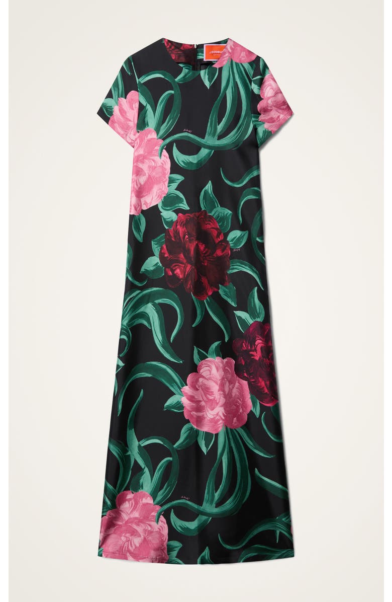 La DoubleJ Swing Dress, Alternate, color, Peony Black