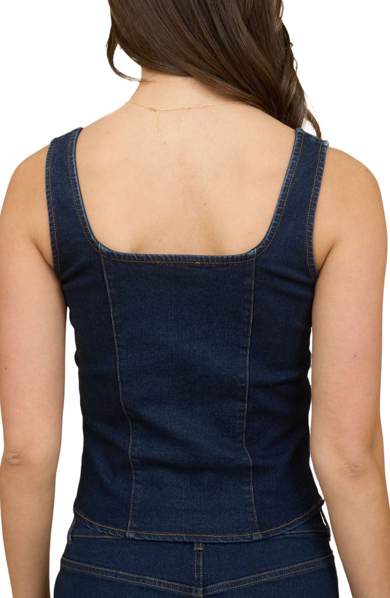 Blu Pepper Front Button Crop Denim Tank, Alternate, color,