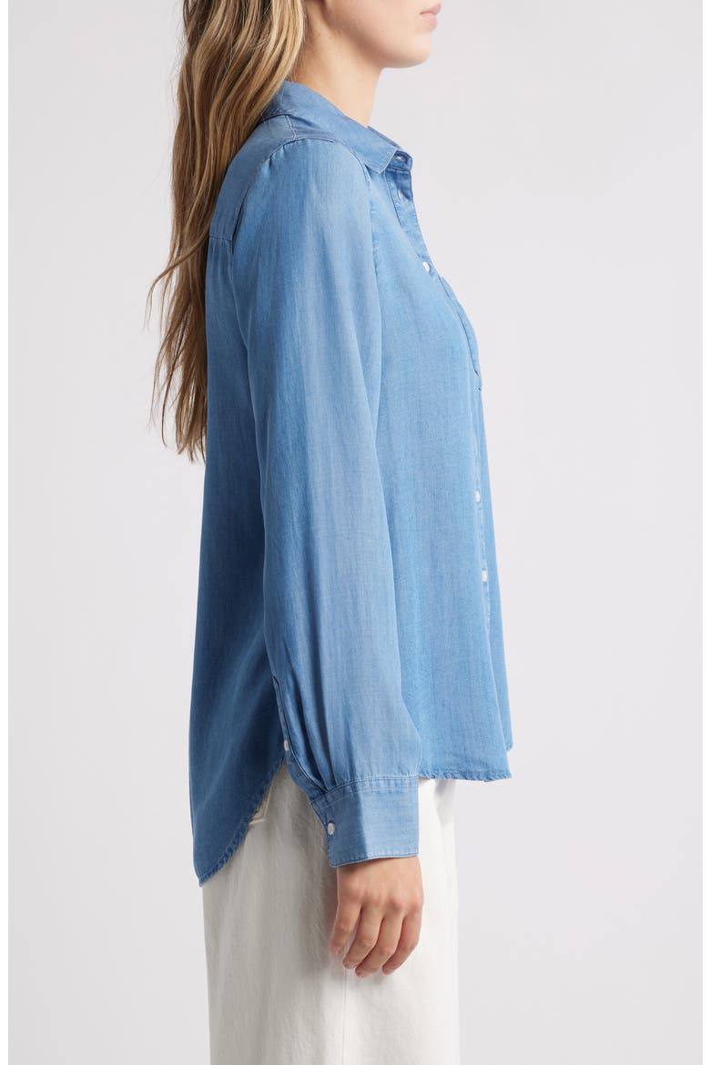 Chambray Button-Up Shirt, Alternate, color, MEDIUM WASH