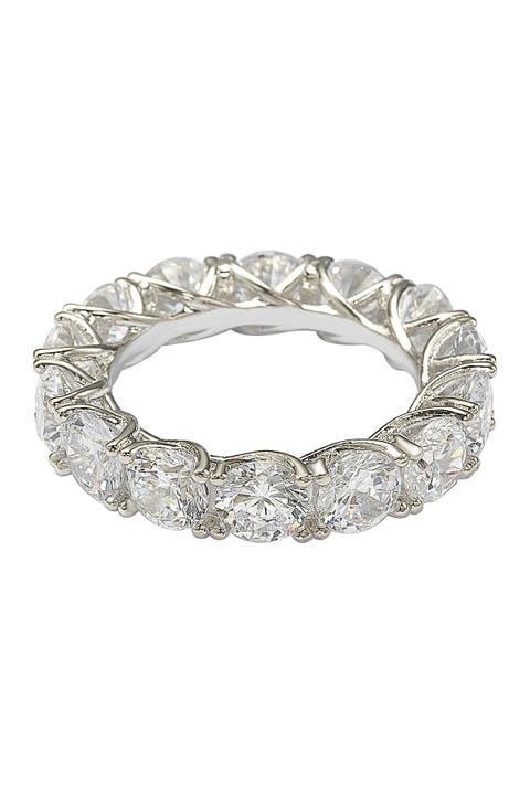 Sterling Silver Cubic Zirconia Eternity Band Ring
