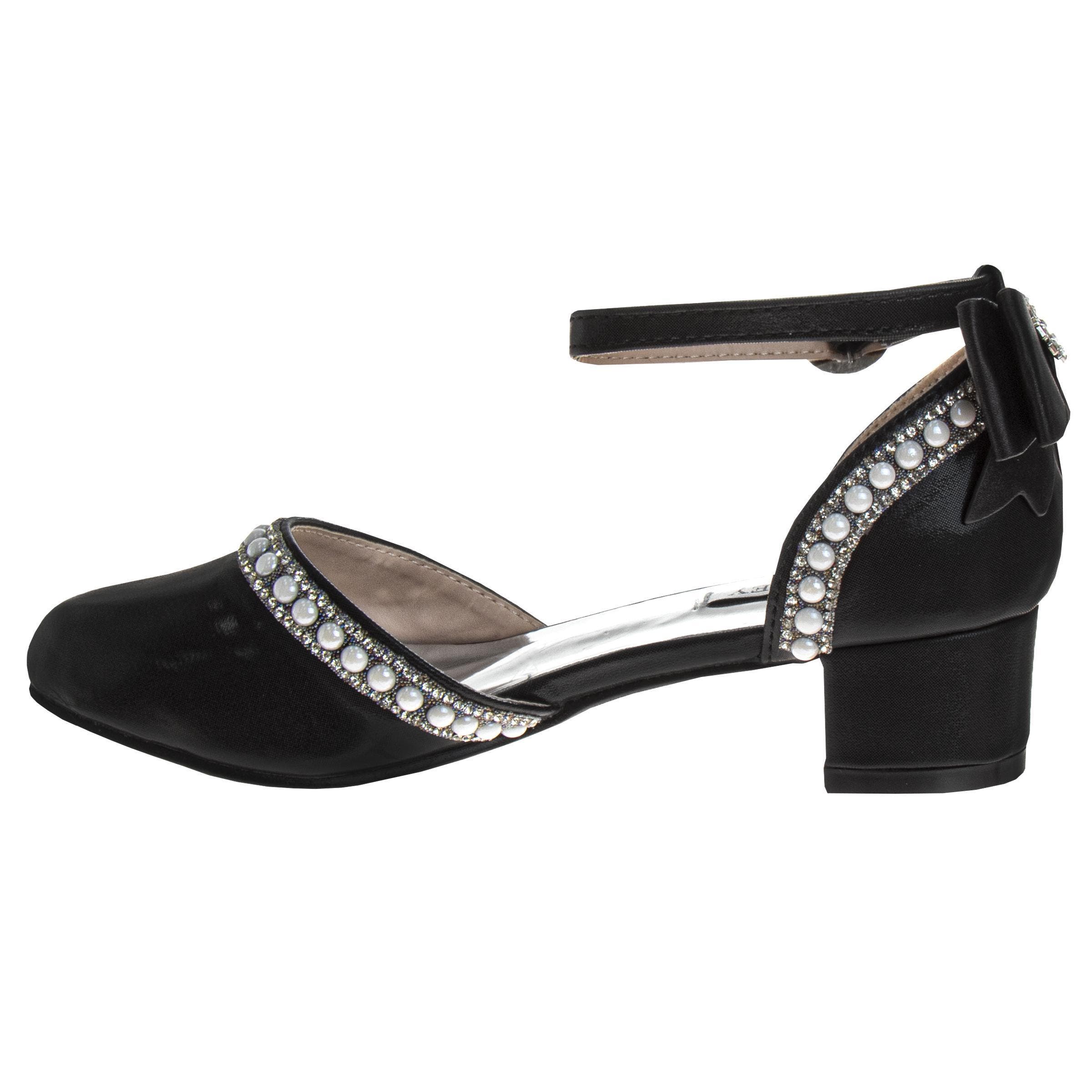 BADGLEY MISCHKA Low Heeled Dress Shoes Girls'  Elegant Stylish Formal Wear, Alternate, color, Black