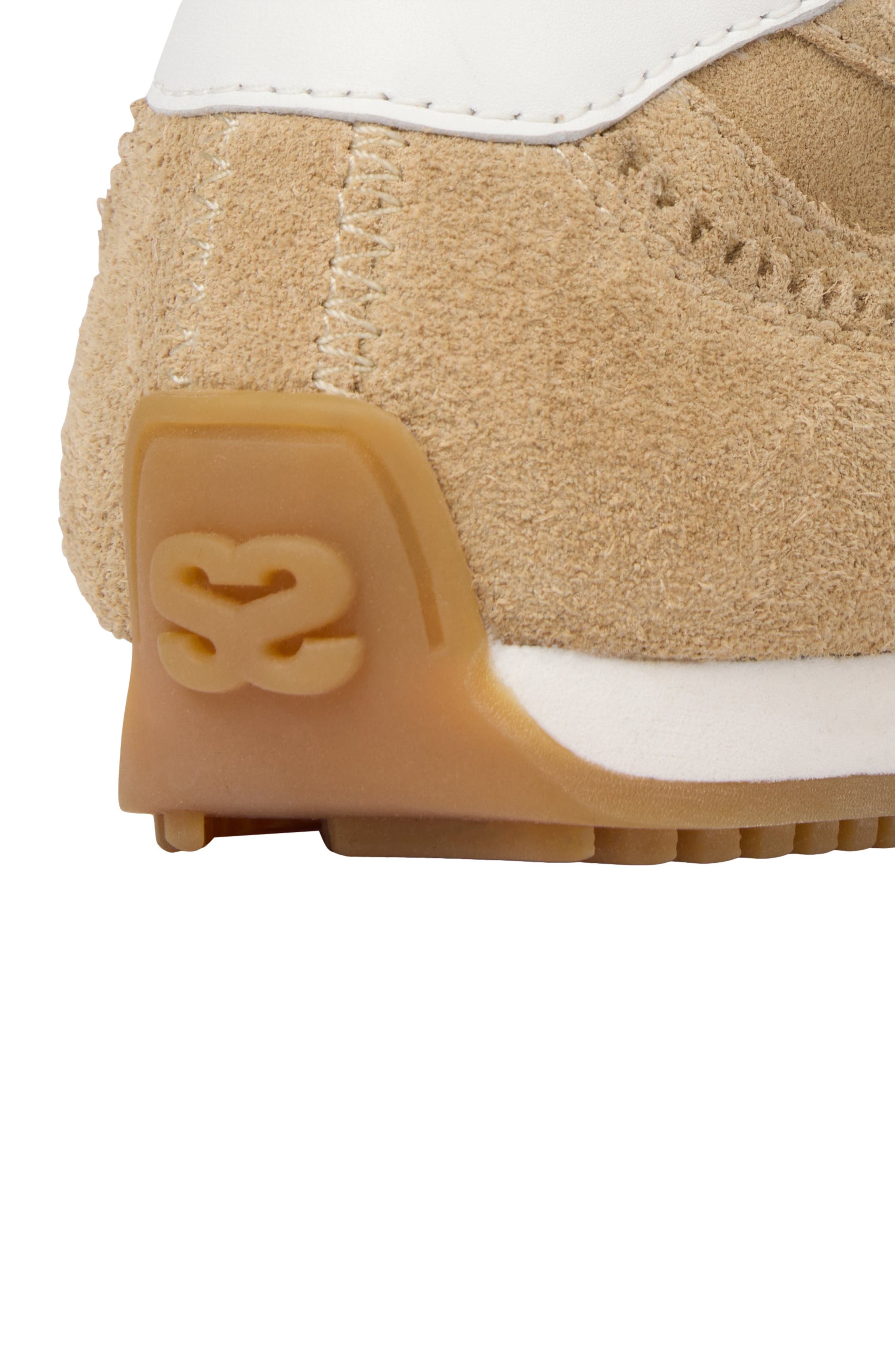 SANDRO Light Wave suede trainers, Alternate, color, Beige