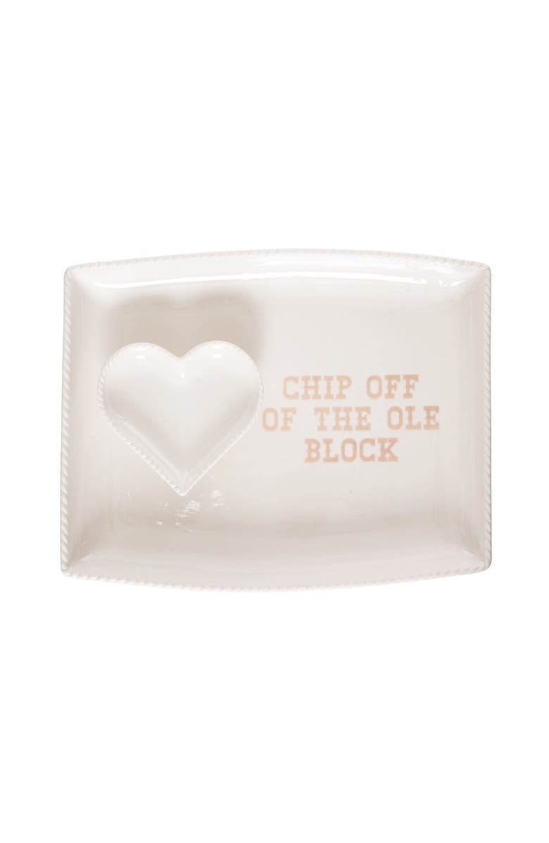 Totalee Gift Heart/Chip Platter & Bowl Set of 2 Ceramic White, Main, color,