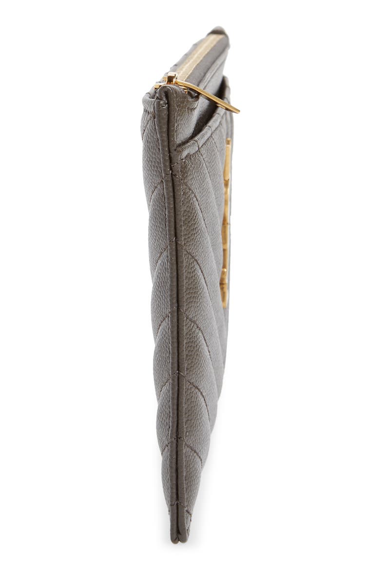 Monogram Matelassé Quilted Calfskin Pouch, Alternate, color, PEBBLE