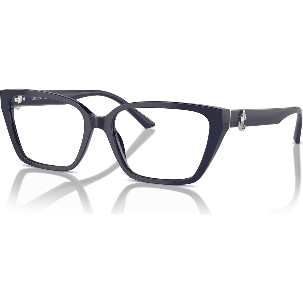 Jimmy Choo 55mm Cat Eye Optical Glasses In Gray
