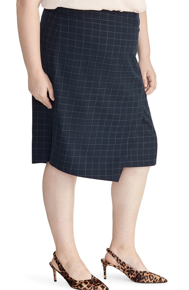 Rachel Roy Collection Windowpane Pencil Skirt, Alternate, color, 