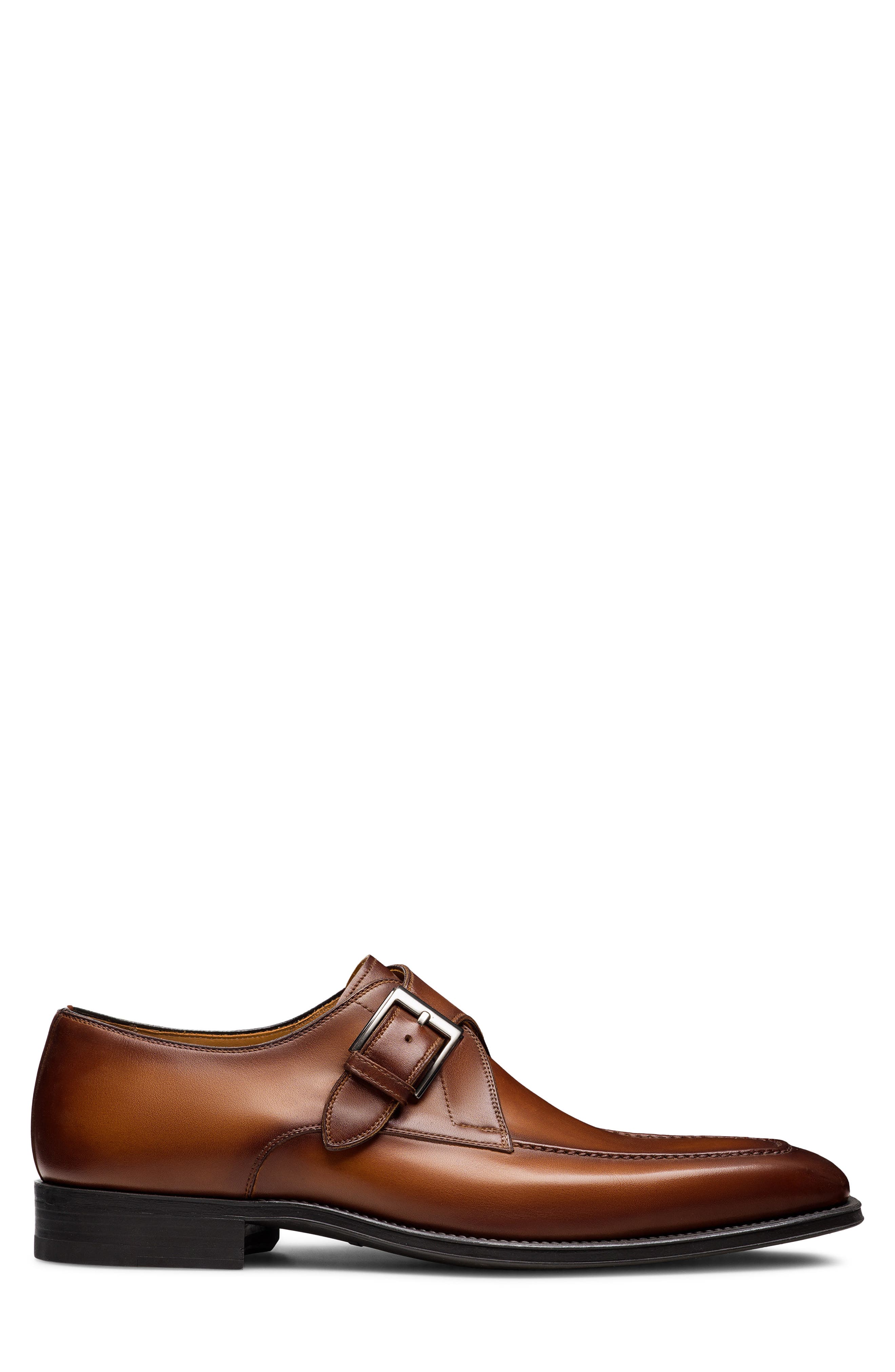 Mauricio X Leather Single Monk Strap Shoe, Main, color, CUERO