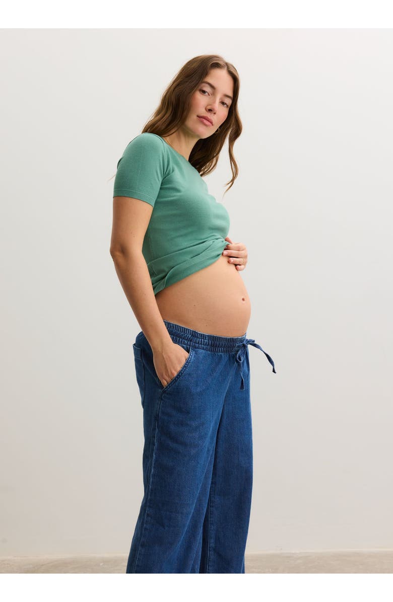 HATCH Collection The Softsculpt Knit Maternity Tee, Alternate, color, Juniper