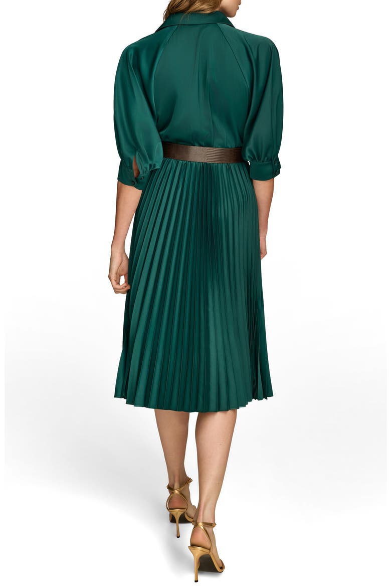 Pleated Midi Shirtdress, Alternate, color, SPRUCE