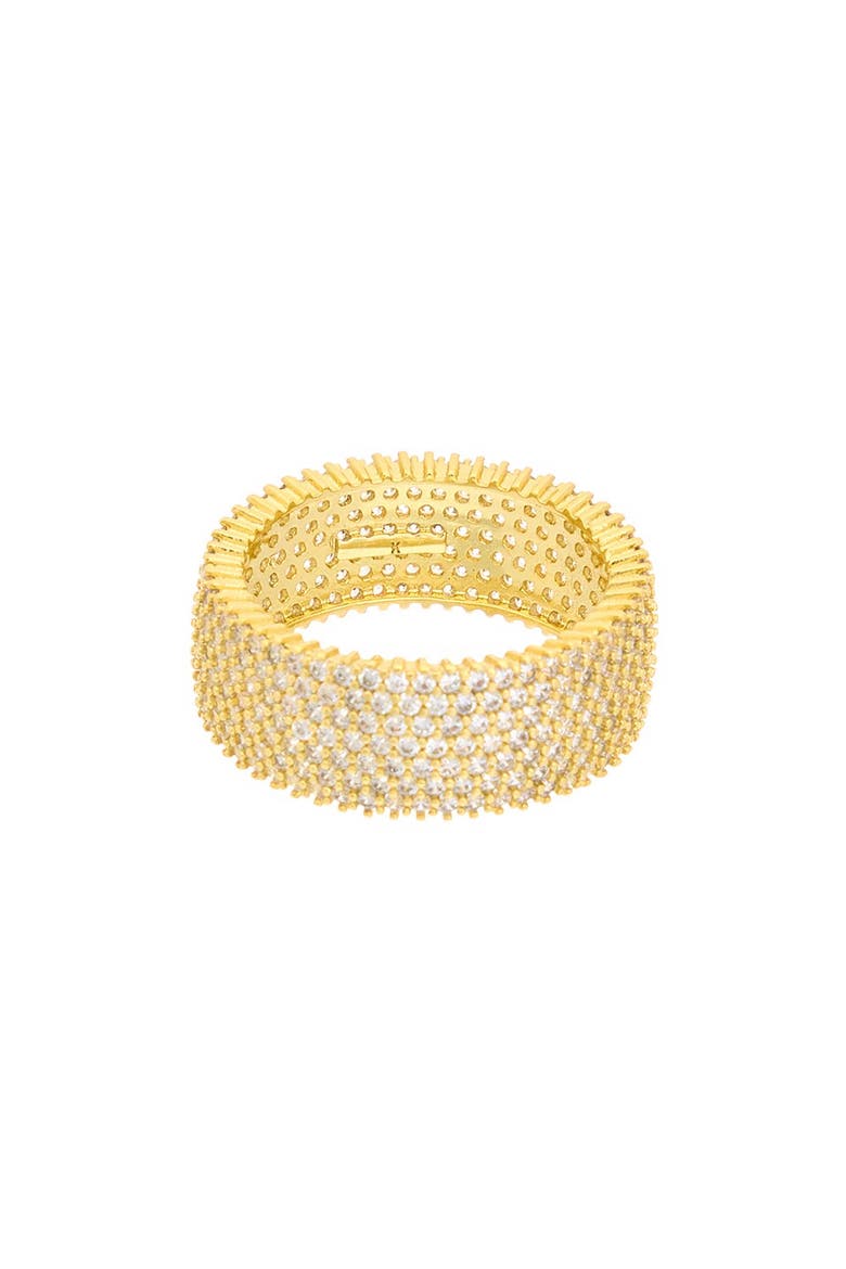 Pavé Cubic Zirconia Band Ring, Main, color, YELLOW GOLD