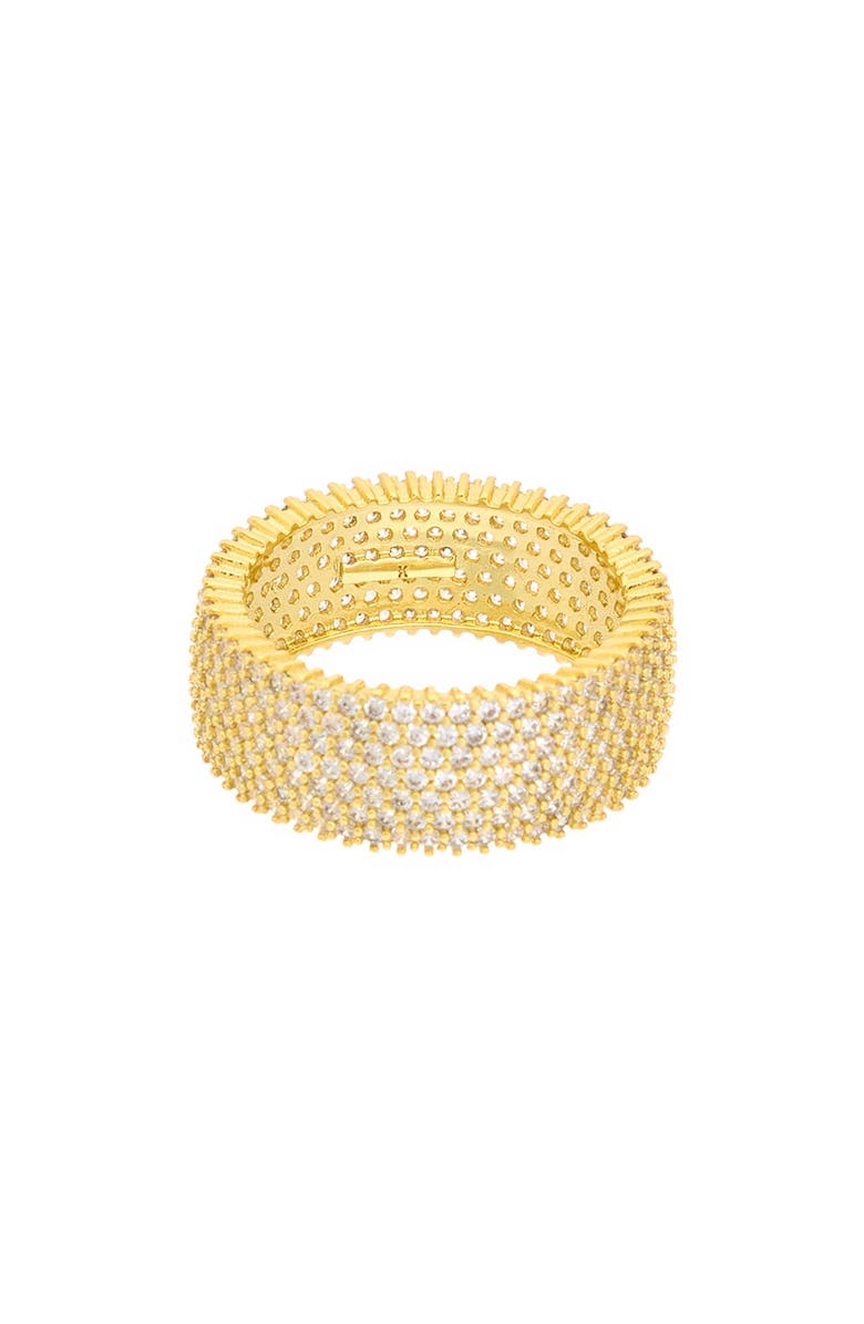 Juvell Pavé Cubic Zirconia Band Ring, Main, color, Yellow Gold