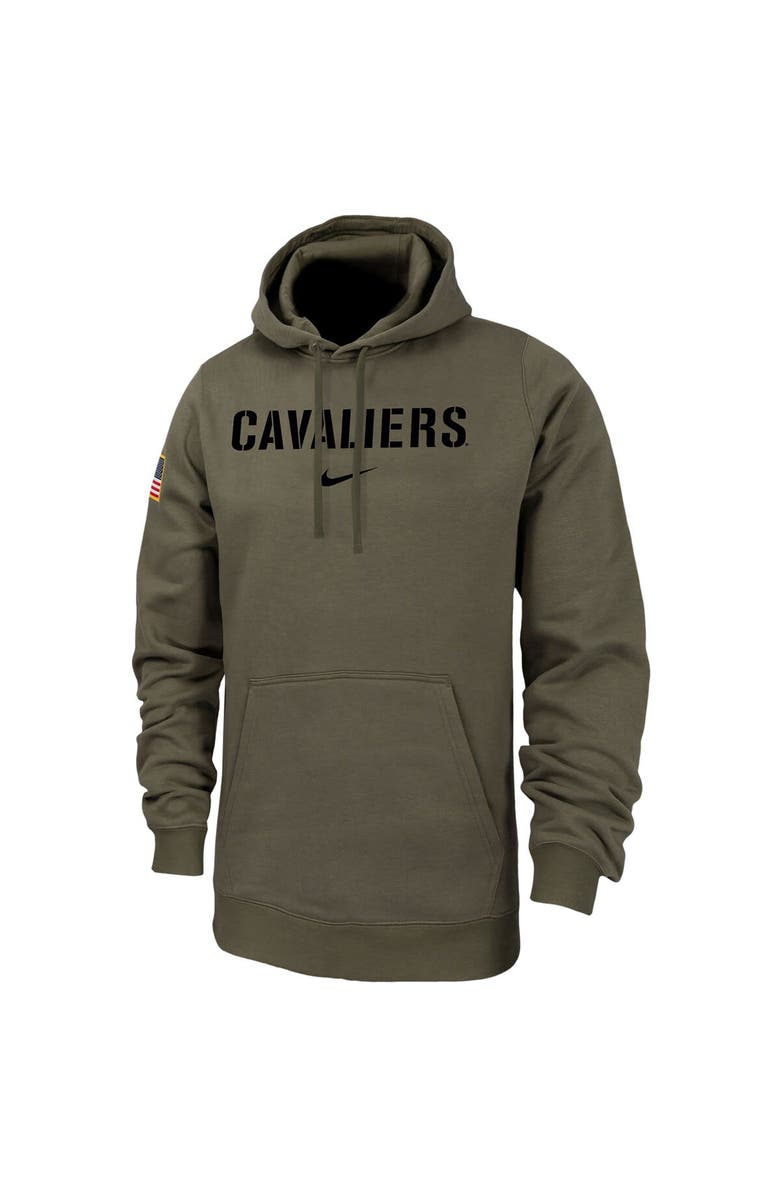 Nike Men's Nike  Olive Virginia Cavaliers Military Pack Club Fleece Pullover Hoodie, Alternate, color, Olive