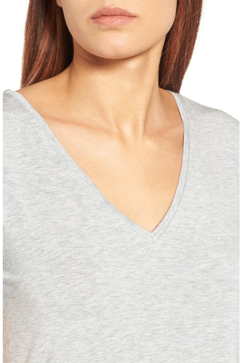 V-Neck Tunic T-Shirt, Alternate, color, HEATHER GREY
