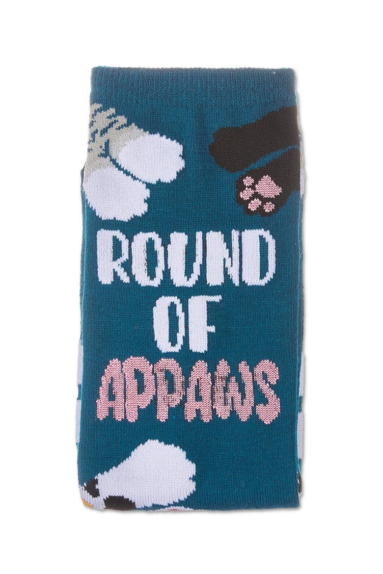 Big Kid's Round Of Appaws Greeting Card Crew Socks, Alternate, color, Blue Sapphire