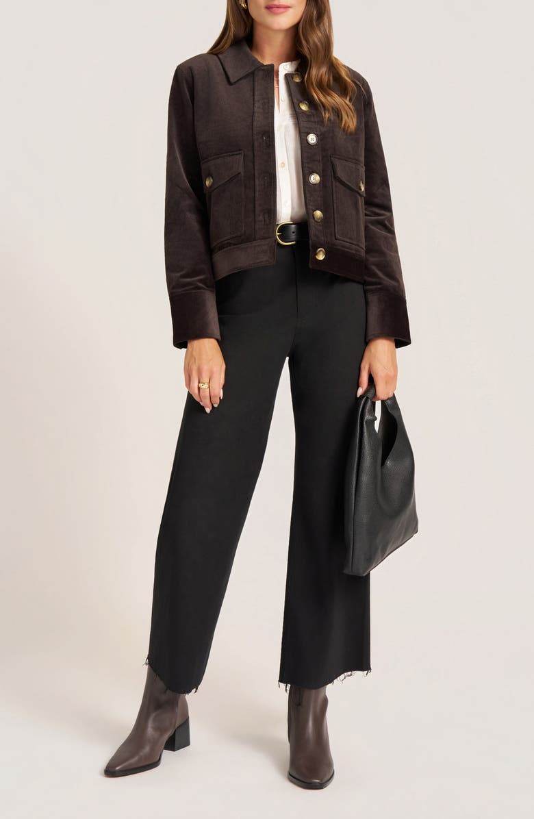 matty m. Jeri Cotton Blend Corduroy Jacket, Alternate, color, Dark Brown