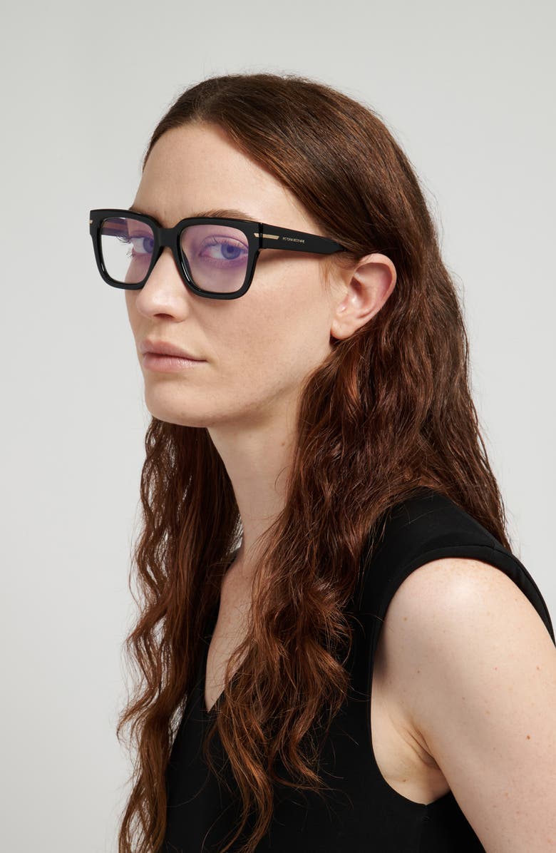 Victoria Beckham 53mm Square Optical Glasses, Alternate, color, 
