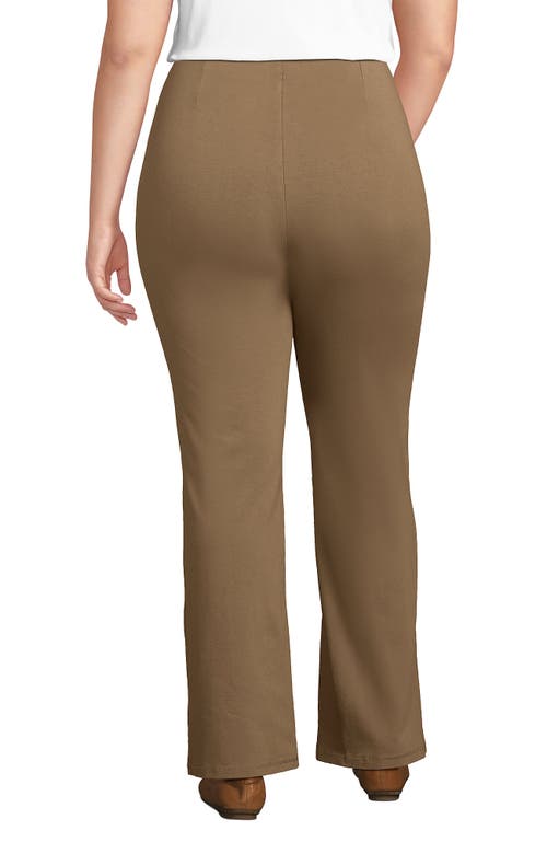 Lands' End Starfish High Rise Pintuck Bootcut Pants In Dark Jute Brown