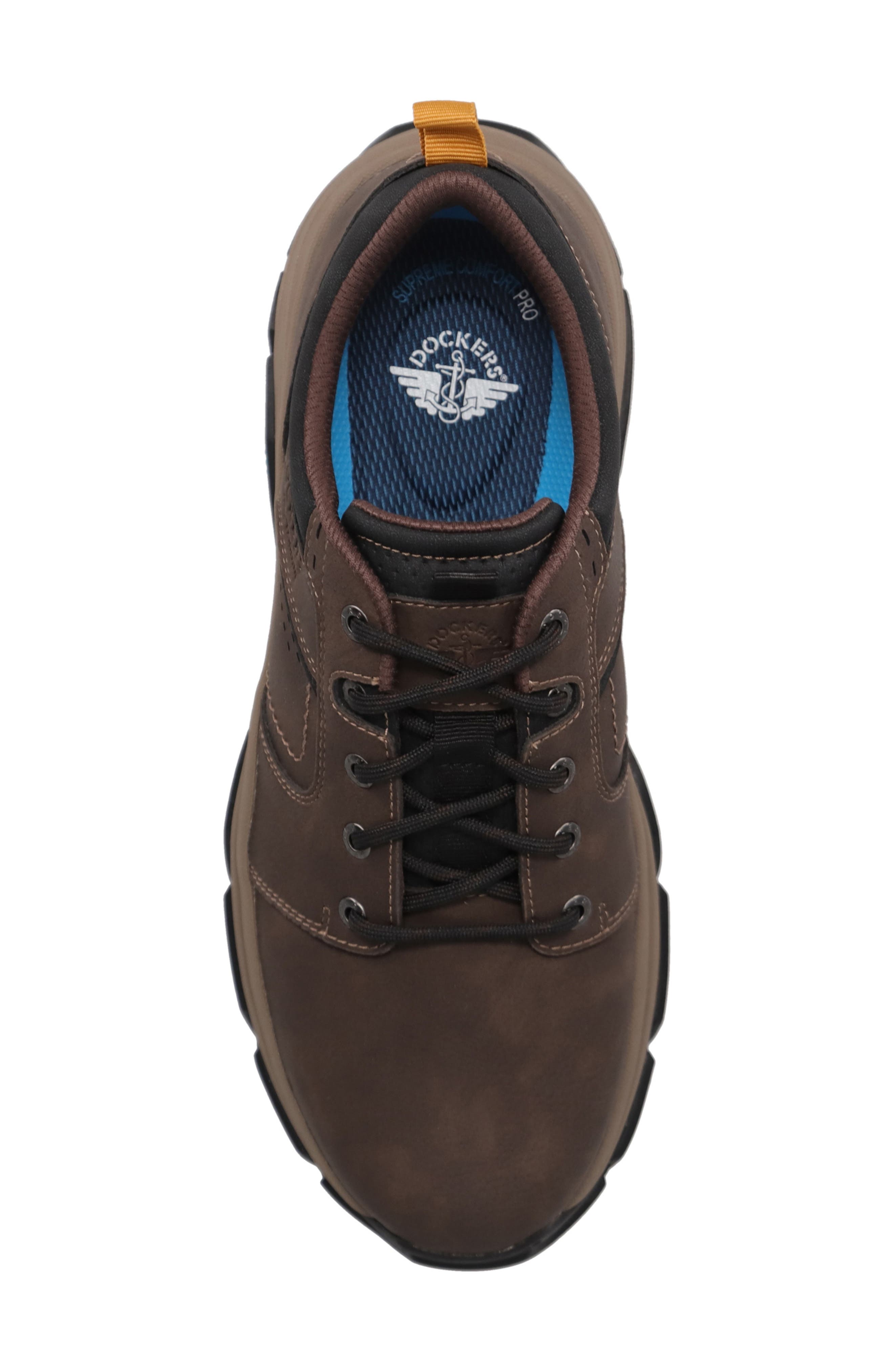 Rockwell Faux Leather Sneaker, Alternate, color, DARK BROWN
