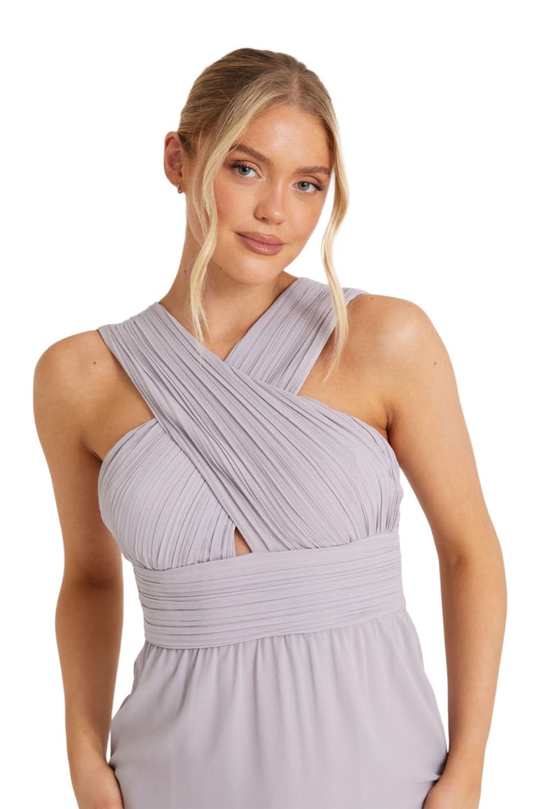 Cross Neck Chiffon Bridesmaid Dress, Alternate, color, Lilac
