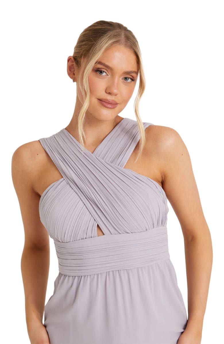 Six Stories Cross Neck Chiffon Bridesmaid Dress, Alternate, color, Lilac