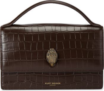 Bond Croc Embossed Leather Top Handle Bag