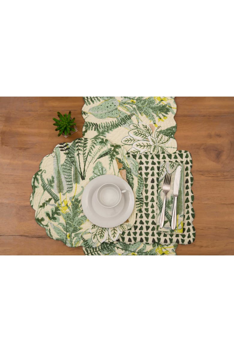 Parson Placemats Set of 6 All Seasons Summer Spring Botanical, 13" x 19", Alternate, color, Green