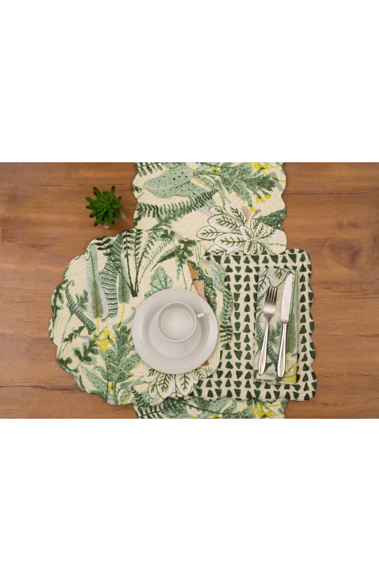 C&F Home Parson Placemats Set of 6 All Seasons Summer Spring Botanical, 13" x 19", Alternate, color, Green