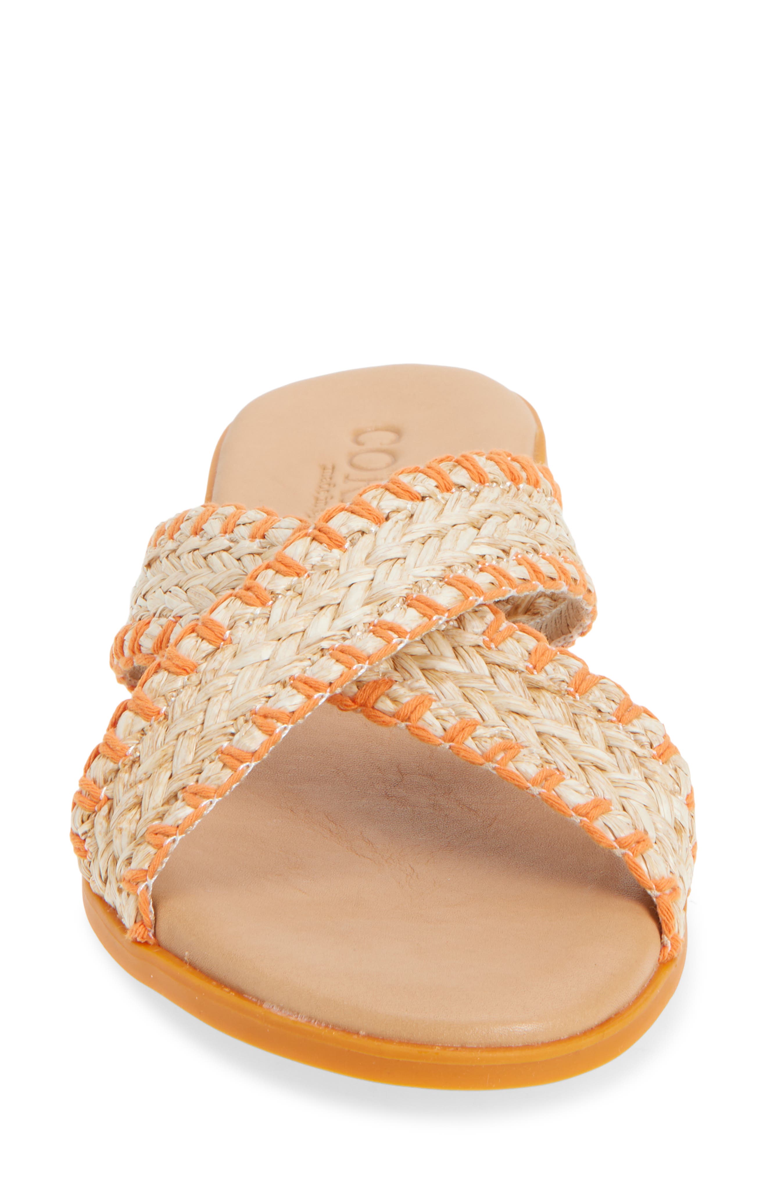 Felice Slide Sandal, Alternate, color, RAFIA NARANJA