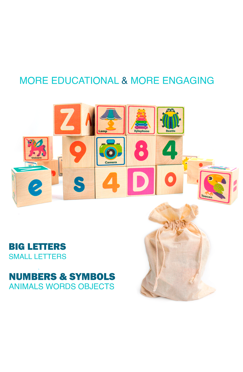 Quokka Wooden Alphabet Blocks & Puzzle Board Set, Alternate, color, Cartoonish