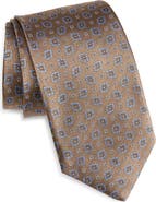David Donahue Geometric Jacquard Silk Herringbone Tie